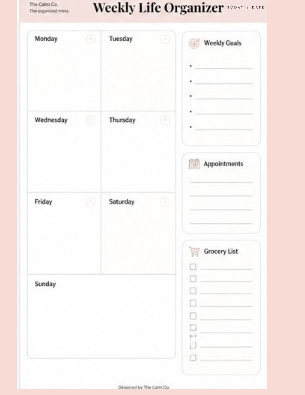 Monthly planner