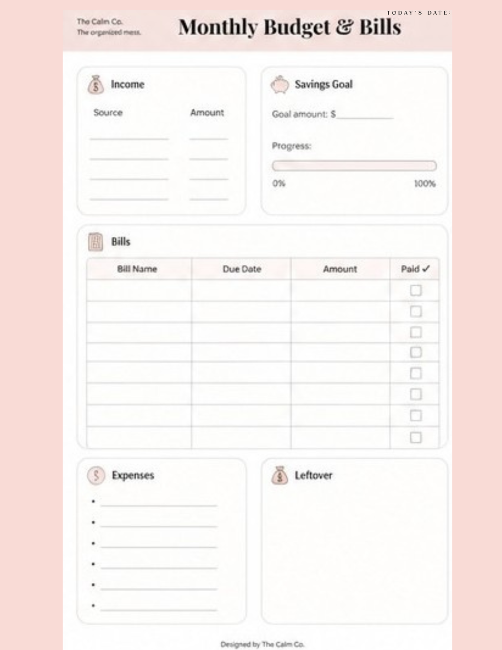 Monthly planner