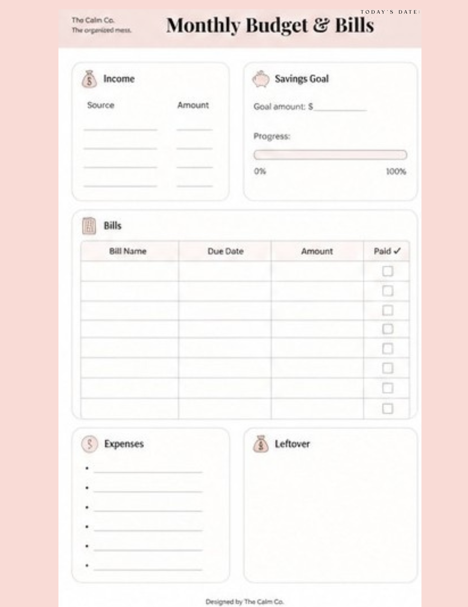 Monthly planner